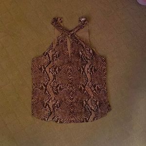 Joie high neck snake print blouse